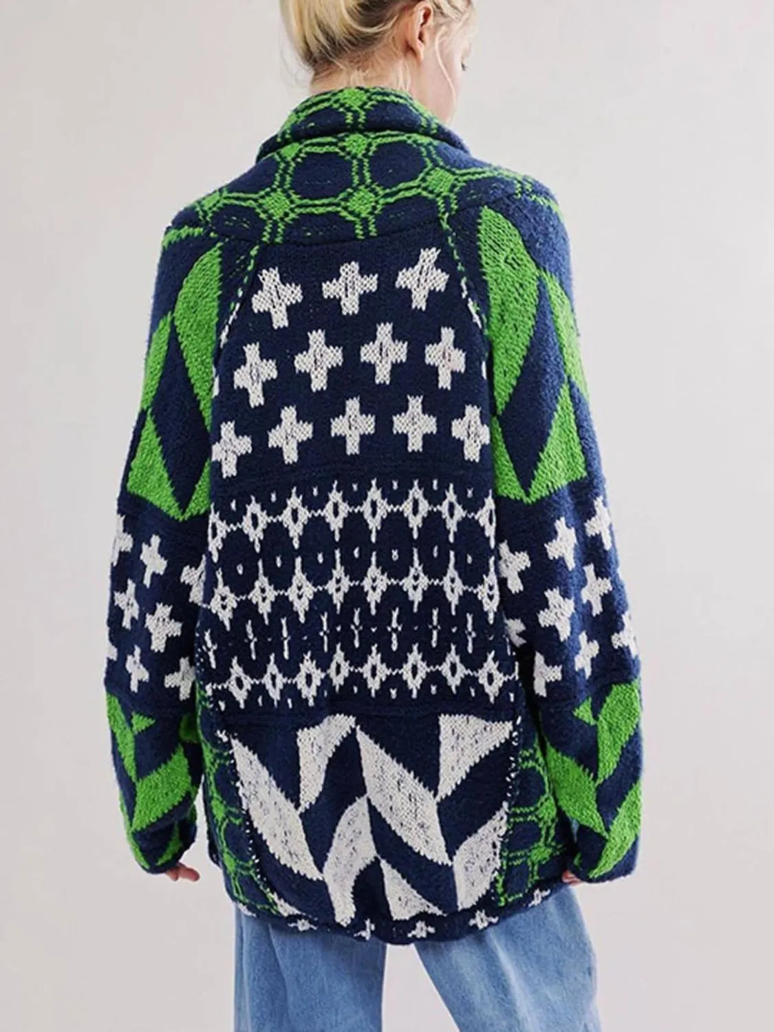 Cross Graphic Button Up Long Sleeve Cardigan sold by Charming Charlie product image thumbnail 2