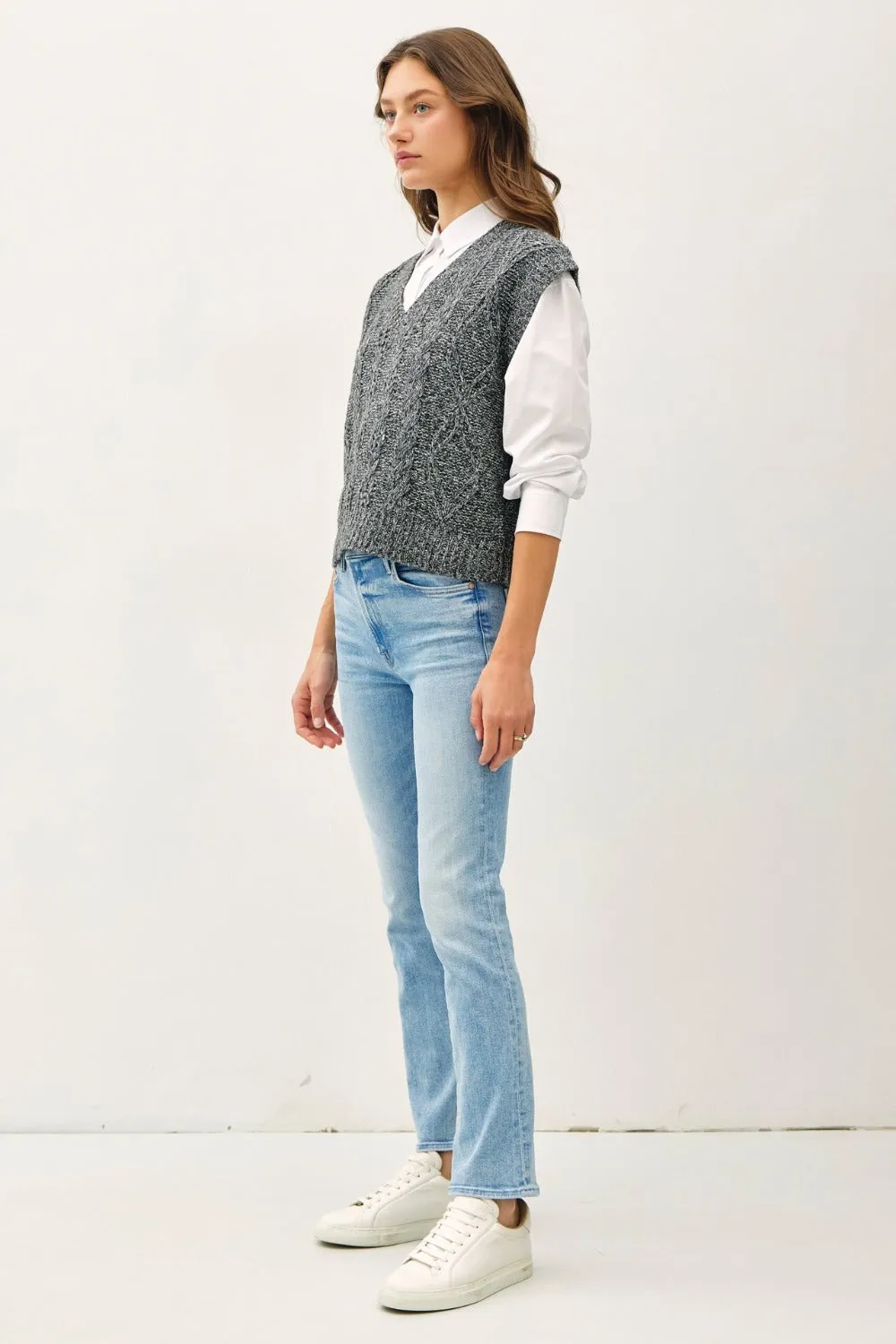 Be Cool Cable Knit V-Neck Sweater Vest sold by Charming Charlie product image thumbnail 3