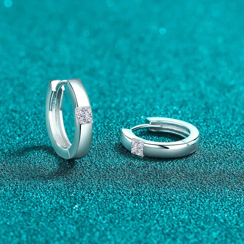 925 Sterling Silver Moissanite Huggie Earrings sold by Charming Charlie product image thumbnail 3