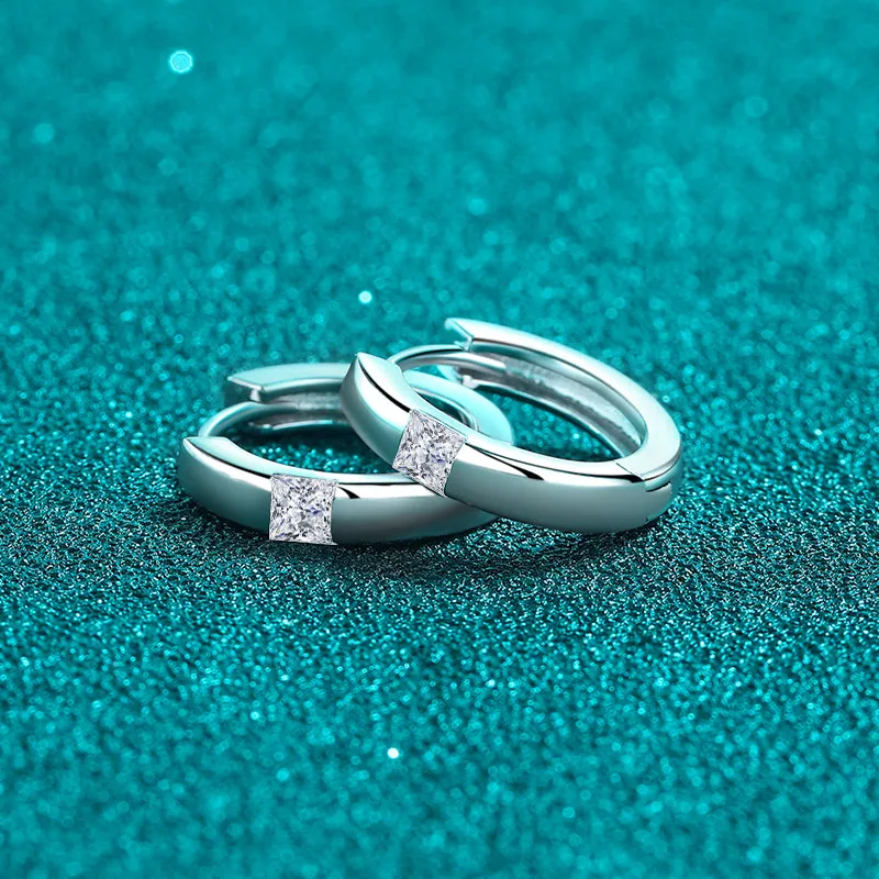 925 Sterling Silver Moissanite Huggie Earrings sold by Charming Charlie product image thumbnail 2