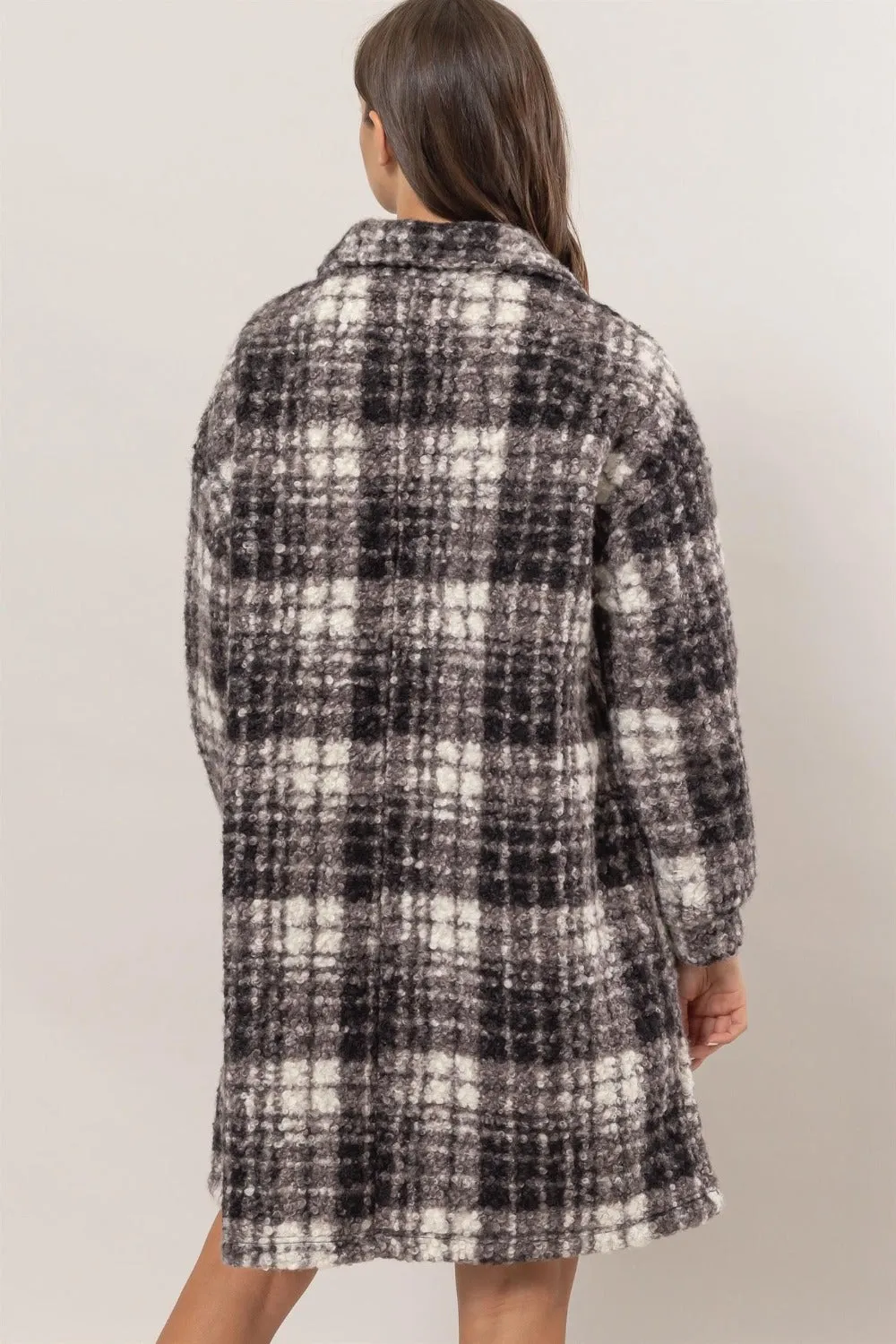 HYFVE Plaid Button Down Longline Shacket sold by Charming Charlie product image thumbnail 2