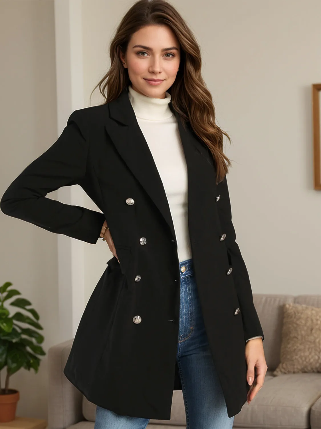 Lapel Collar Long Sleeve Blazer sold by Charming Charlie