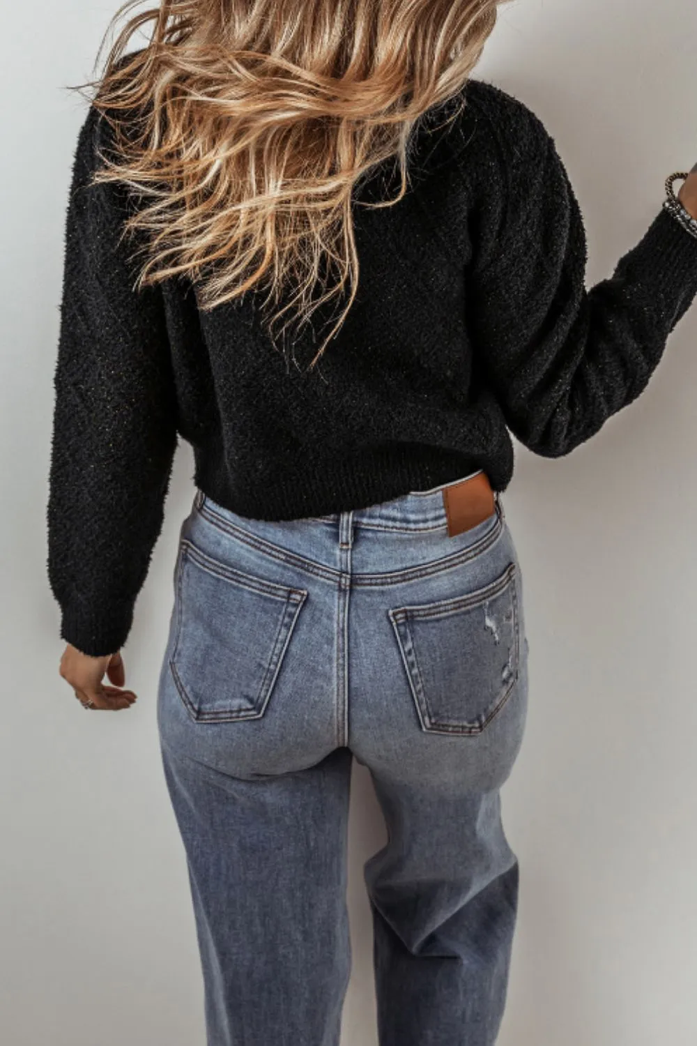 Round Neck Button Up Long Sleeve Cardigan sold by Charming Charlie product image thumbnail 4