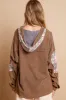 POL Star Patchwork Raw Edge French Terry Hoodie sold by Charming Charlie