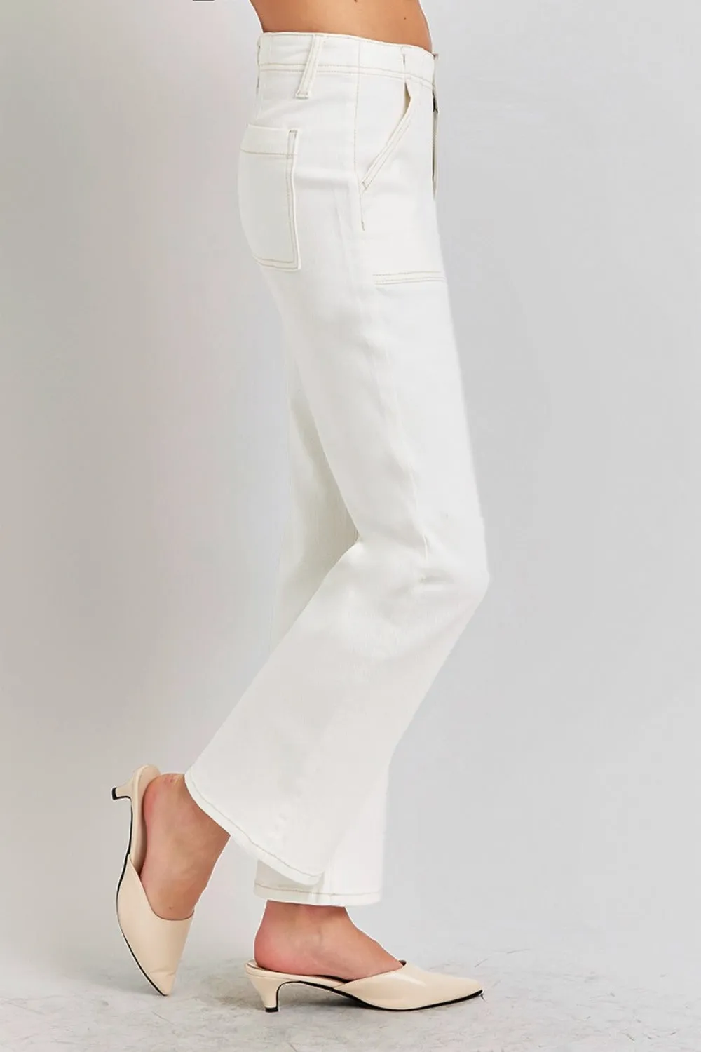 RISEN High Rise Ankle Flare Jeans with Patch Pockets sold by Charming Charlie product image thumbnail 3