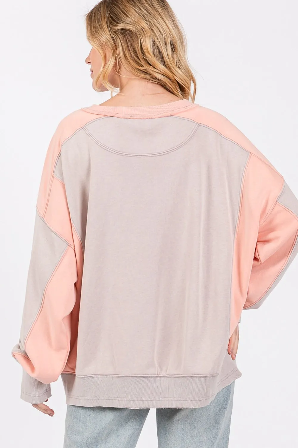 SAGE + FIG Color Block Round Neck Sweatshirt sold by Charming Charlie product image thumbnail 2