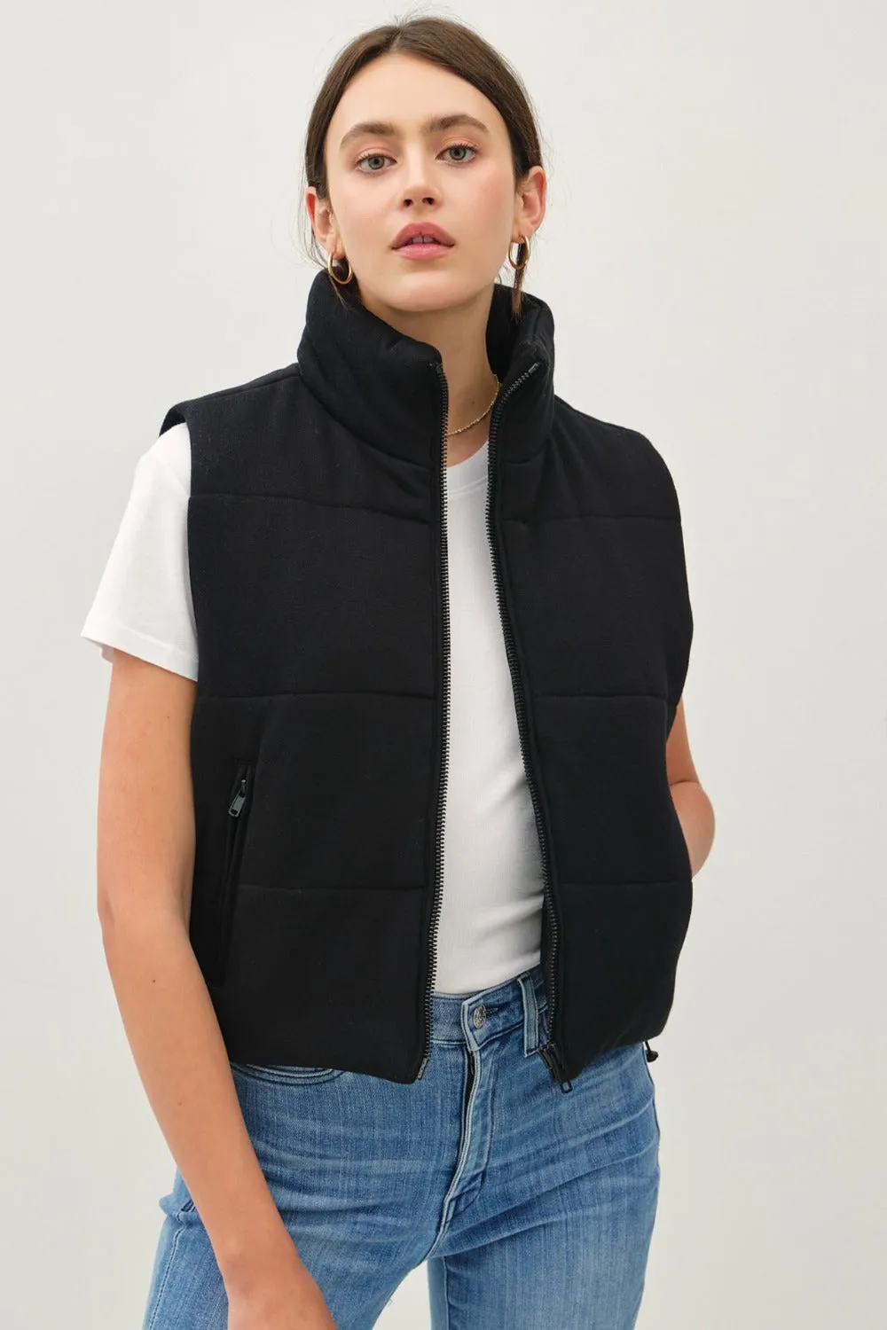 Be Cool Zip Up Turtleneck Puffer Vest with Pockets sold by Charming Charlie