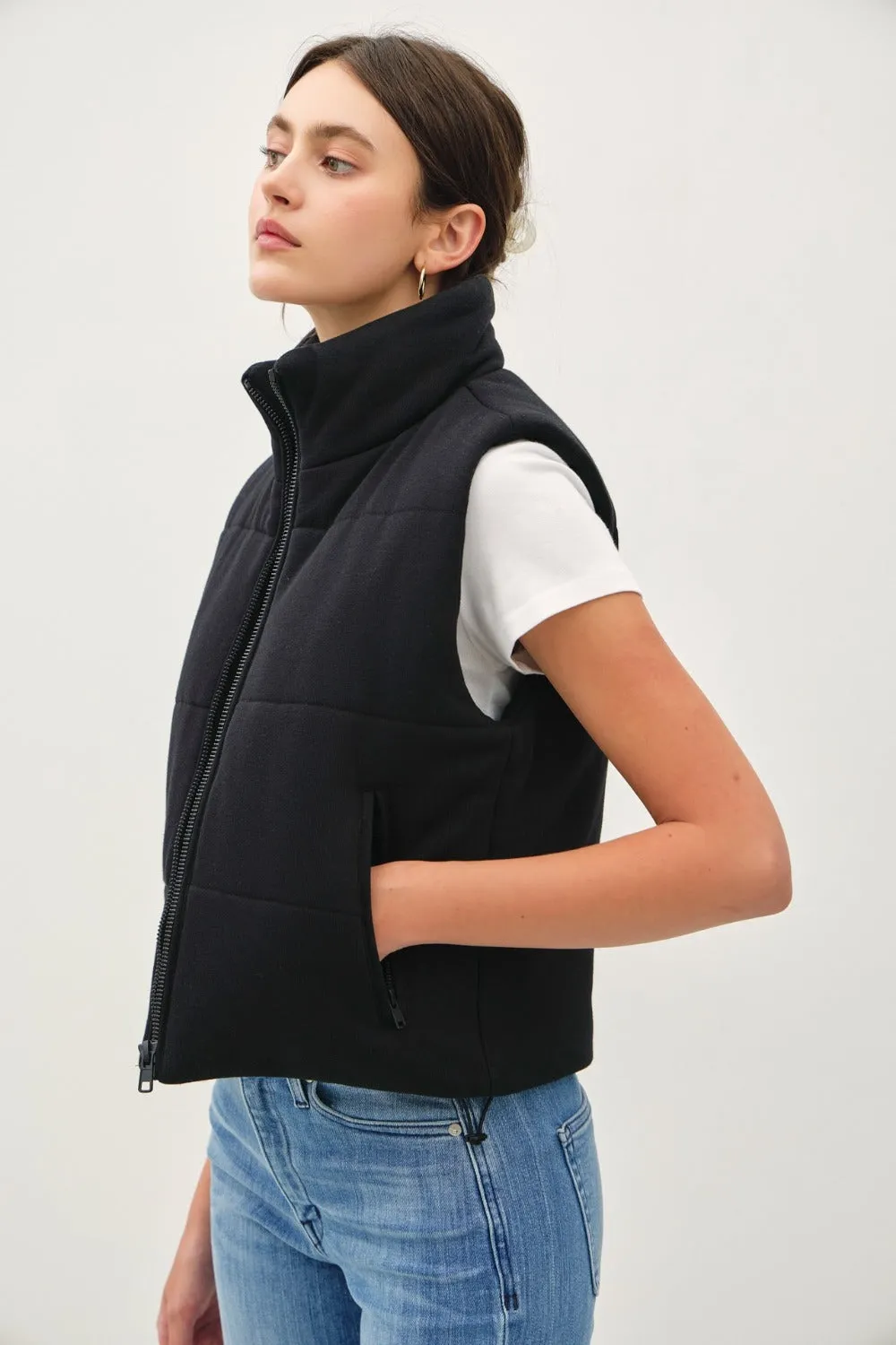 Be Cool Zip Up Turtleneck Puffer Vest with Pockets sold by Charming Charlie product image thumbnail 2