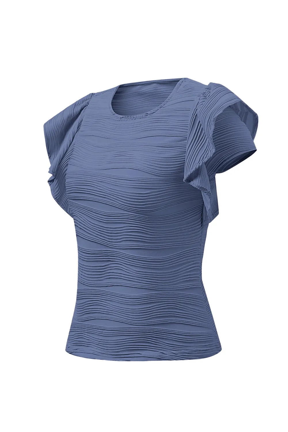 Textured Round Neck Cap Sleeve Top sold by Charming Charlie product image thumbnail 5