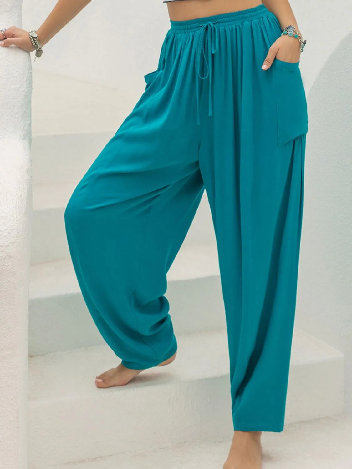 Drawstring Wide Leg Pants with Pockets sold by Charming Charlie product image thumbnail 3