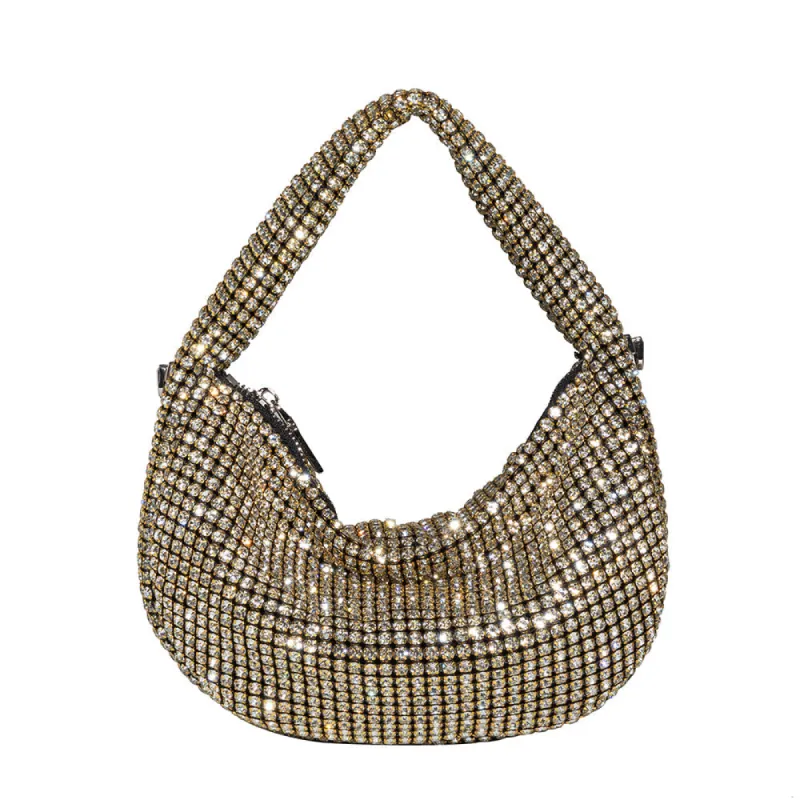 Milly Gold Crystal Crossbody Bag sold by Charming Charlie