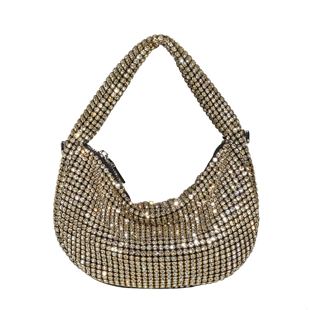 Milly Gold Crystal Crossbody Bag sold by Charming Charlie