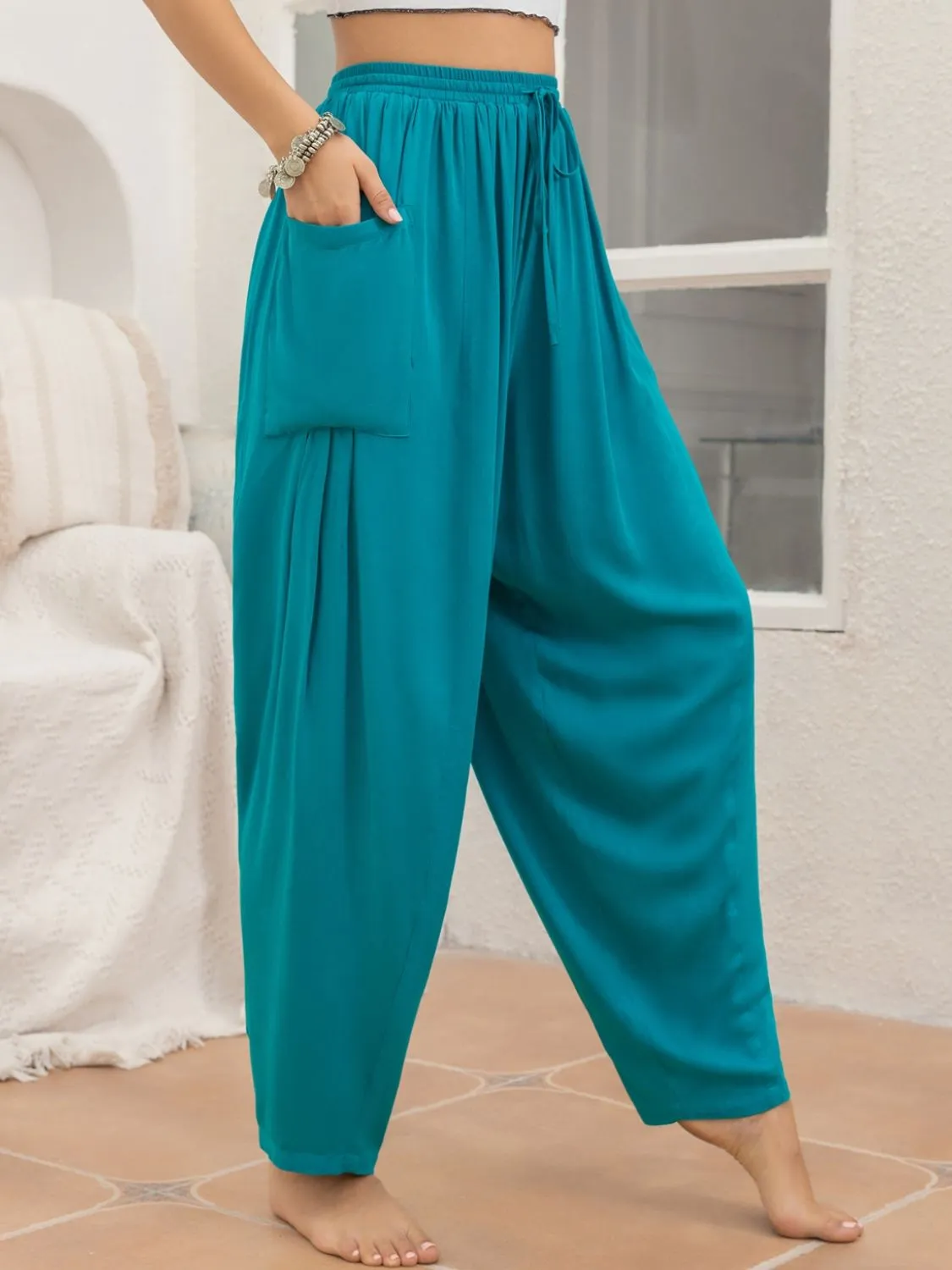 Drawstring Wide Leg Pants with Pockets sold by Charming Charlie product image thumbnail 4