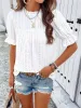 Eyelet Mock Neck Flounce Sleeve Blouse sold by Charming Charlie