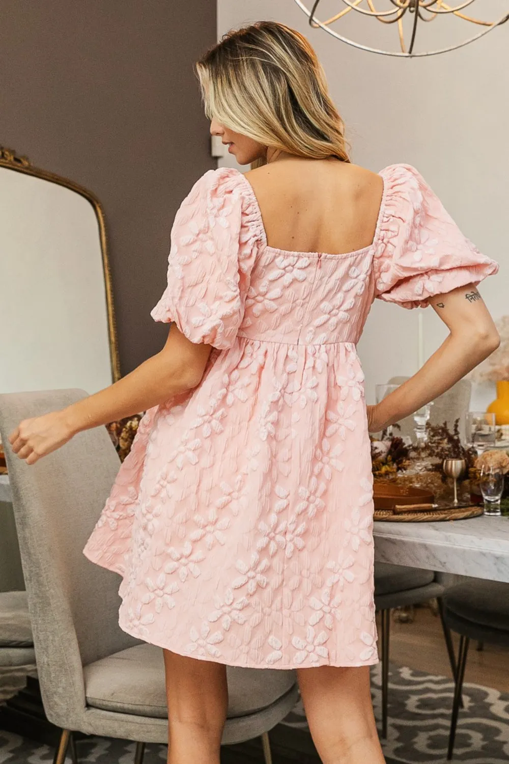 BiBi Flower Square Neck Puff Sleeve Dress sold by Charming Charlie product image thumbnail 2