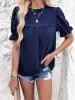 Eyelet Mock Neck Flounce Sleeve Blouse sold by Charming Charlie