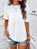 Eyelet Mock Neck Flounce Sleeve Blouse sold by Charming Charlie