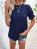 Eyelet Mock Neck Flounce Sleeve Blouse sold by Charming Charlie