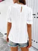 Eyelet Mock Neck Flounce Sleeve Blouse sold by Charming Charlie