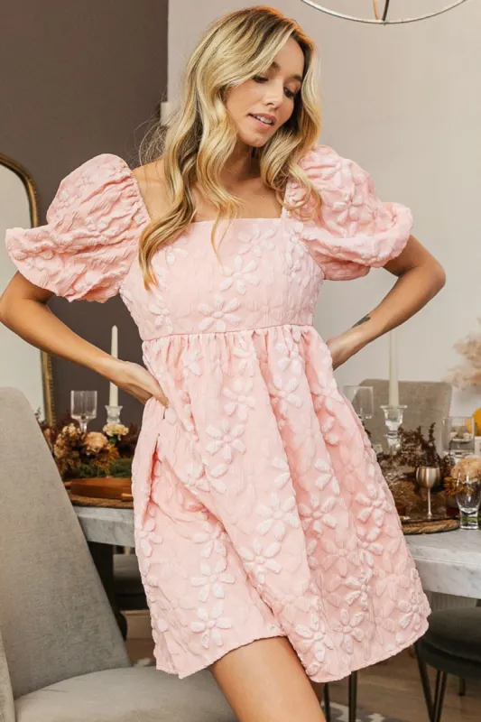 BiBi Flower Square Neck Puff Sleeve Dress sold by Charming Charlie