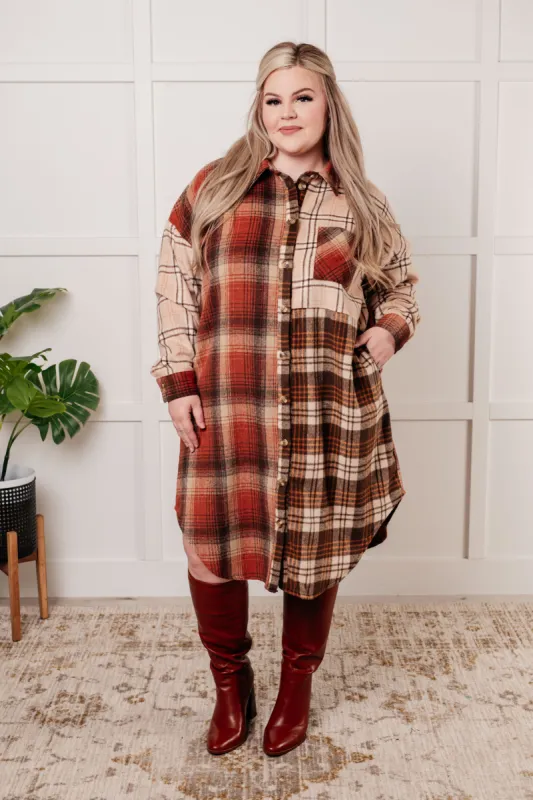 Cabin Fever Flannel Plaid Oversized Shacket sold by Charming Charlie