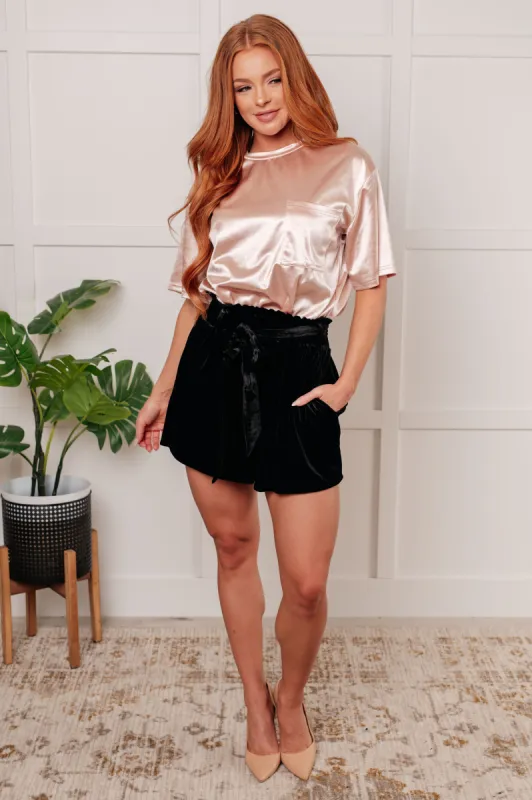 Wrapped in Velvet Shorts sold by Charming Charlie