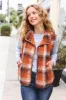 Put Together Rust Taupe Plaid Snap Button Quilted Puffer Vest sold by Charming Charlie