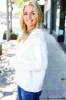 Casual Living White Loose Knit Henley Button Sweater sold by Charming Charlie
