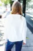 Casual Living White Loose Knit Henley Button Sweater sold by Charming Charlie