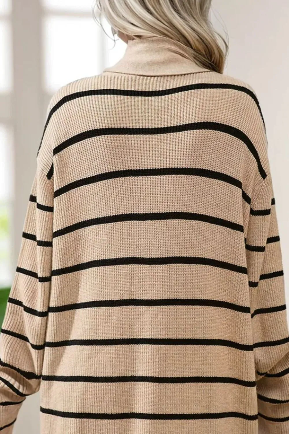 Striped Open Front Long Sleeve Cardigan sold by Charming Charlie product image thumbnail 4