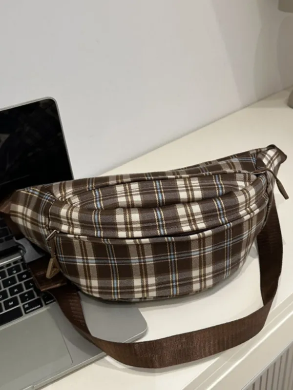 Plaid Adjustable Strap Crossbody Bag sold by Charming Charlie