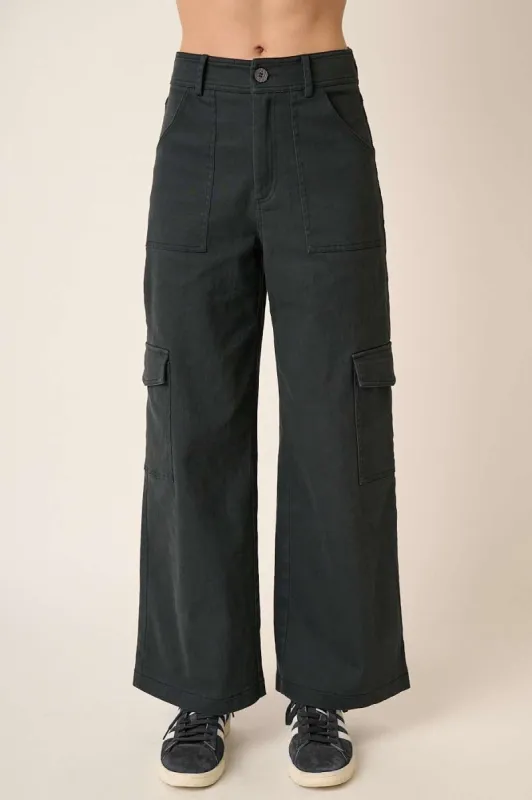 Mittoshop Wide Leg High Waist Pants with Cargo Pockets sold by Charming Charlie