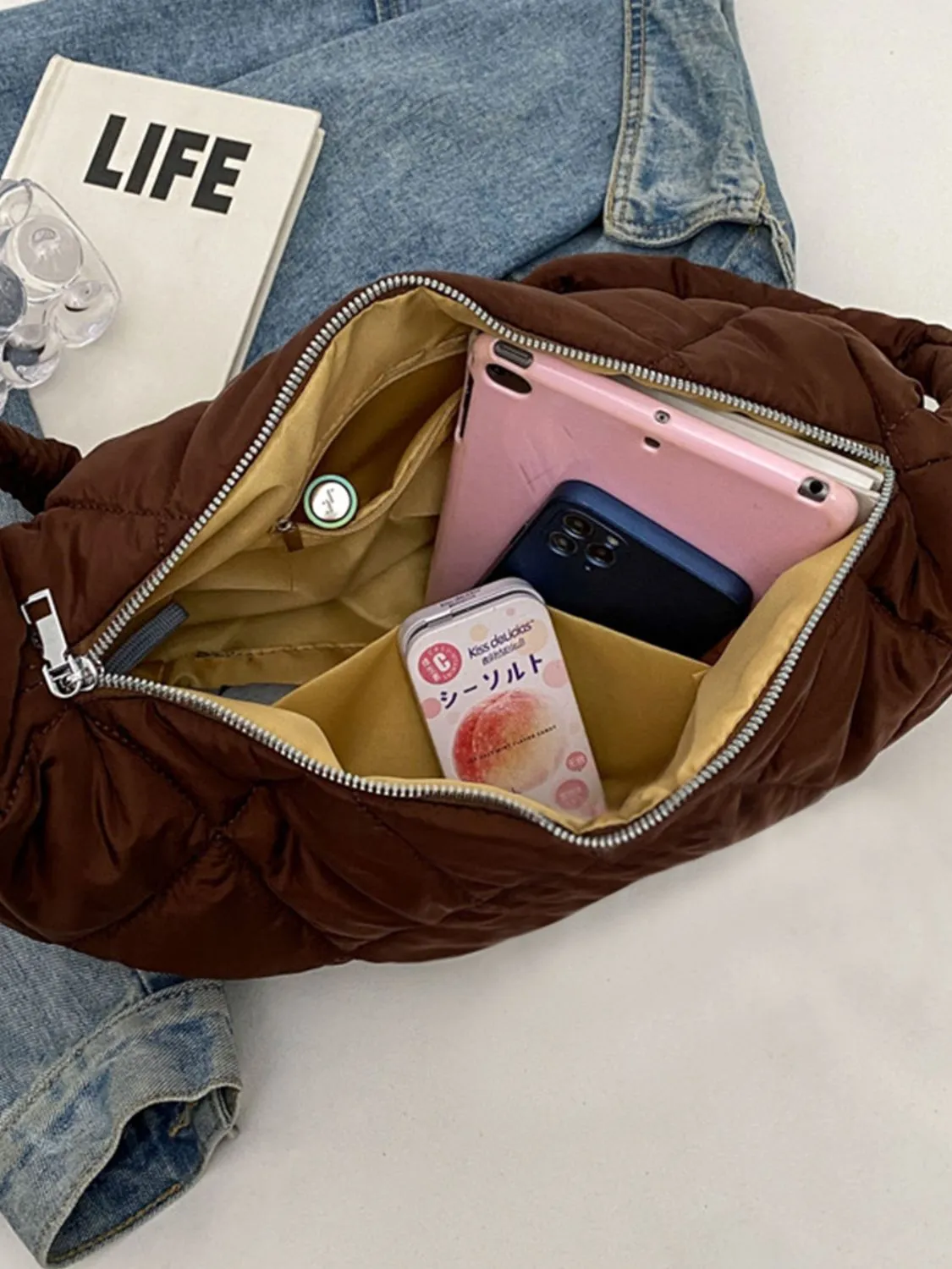 Quilted Polyester Crossbody Bag sold by Charming Charlie product image thumbnail 5