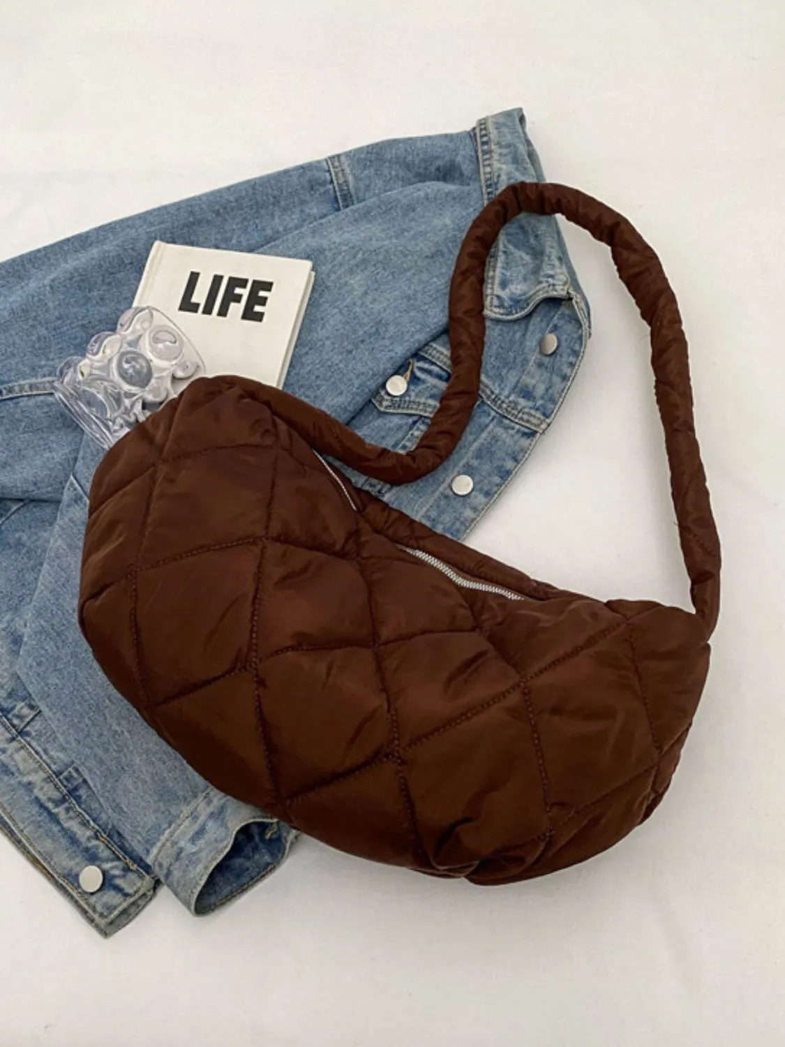 Quilted Polyester Crossbody Bag sold by Charming Charlie