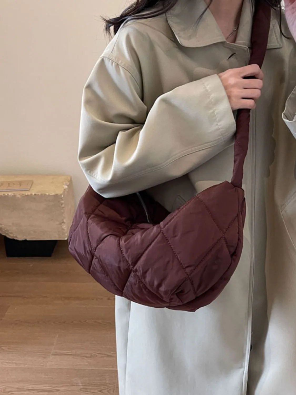 Quilted Polyester Crossbody Bag sold by Charming Charlie product image thumbnail 4