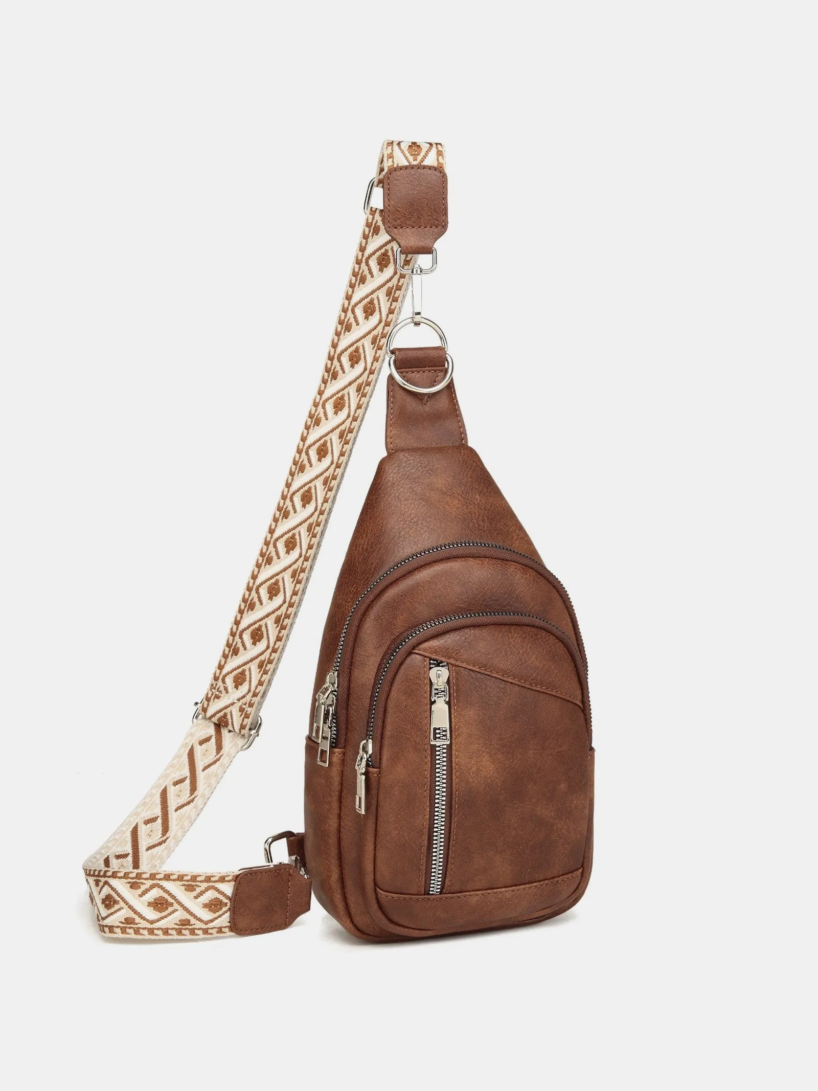 PU Leather Crossbody Bag with Two Detachable Strap sold by Charming Charlie