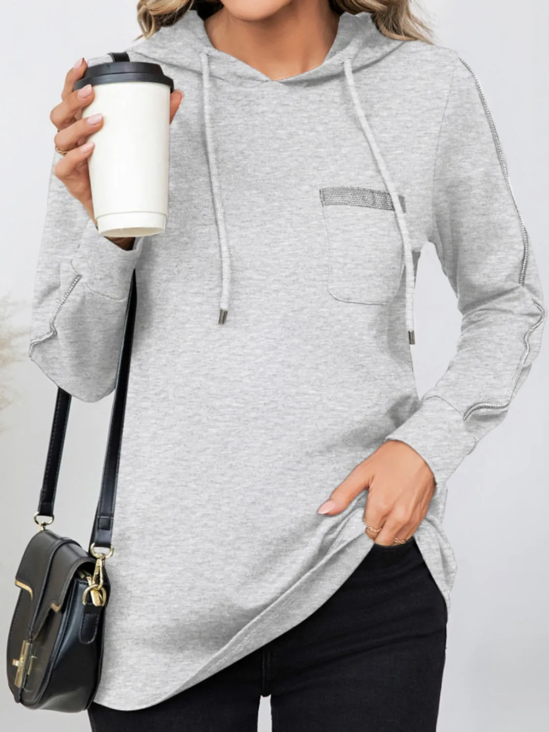 Drawstring Long Sleeve Hoodie sold by Charming Charlie product image thumbnail 3