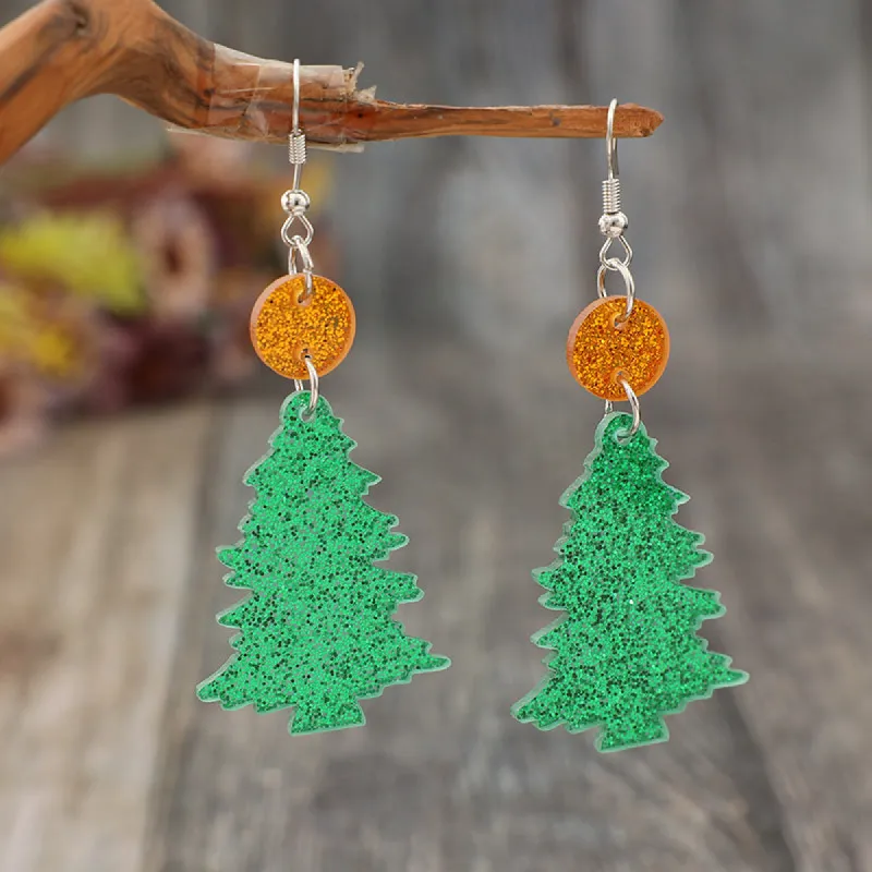 Glitter Acrylic Tree Shape Earrings sold by Charming Charlie