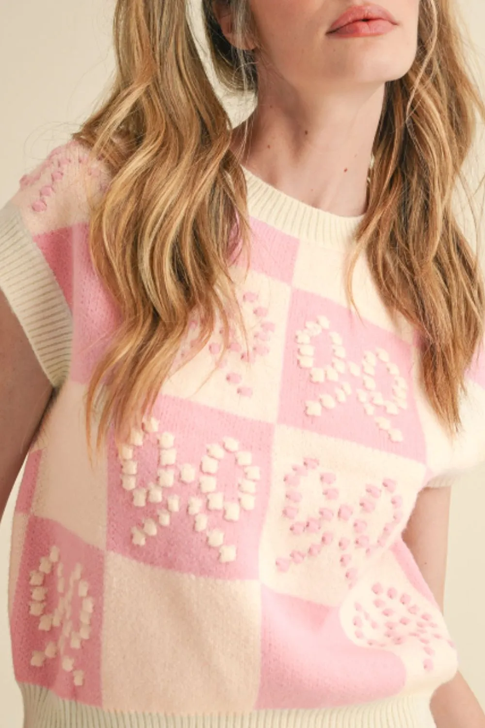 Bow Checkered Round Neck Sweater Vest sold by Charming Charlie