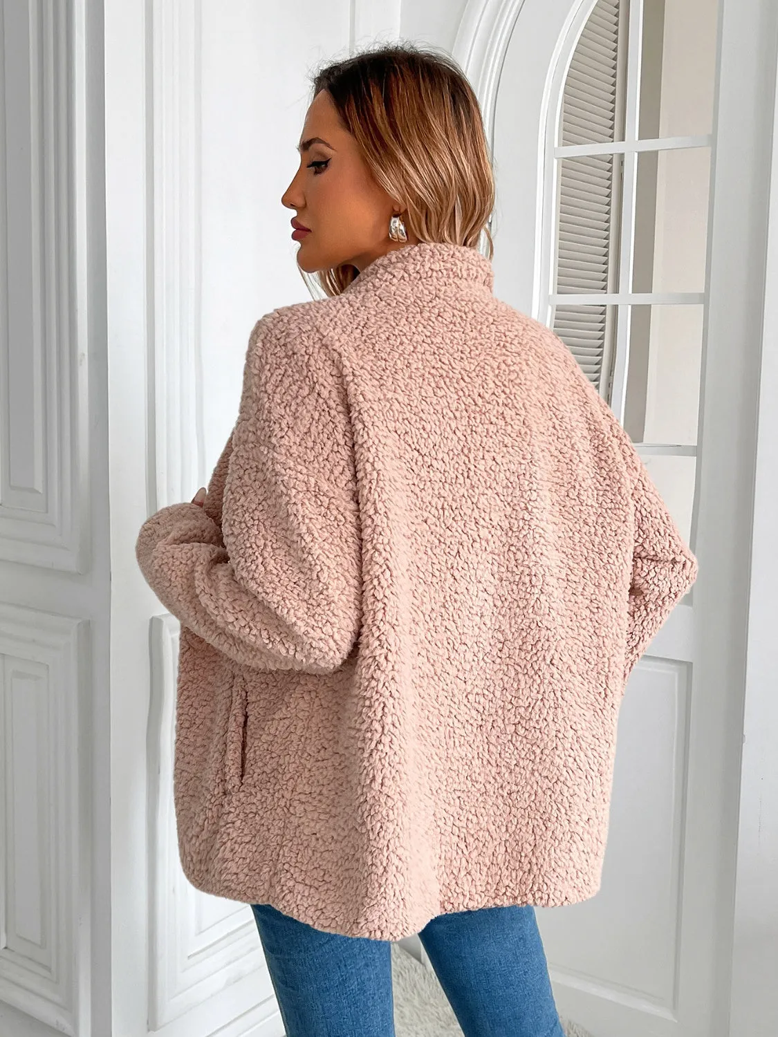 Ivy Lane Zip Up Long Sleeve Fuzzy Jacket sold by Charming Charlie product image thumbnail 4