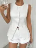 Button Down Round Neck Vest sold by Charming Charlie