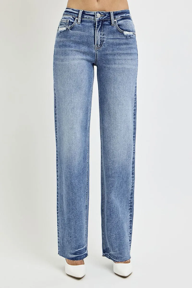 RISEN Full Size High Rise Straight Leg Jeans with Pockets sold by Charming Charlie product image thumbnail 5