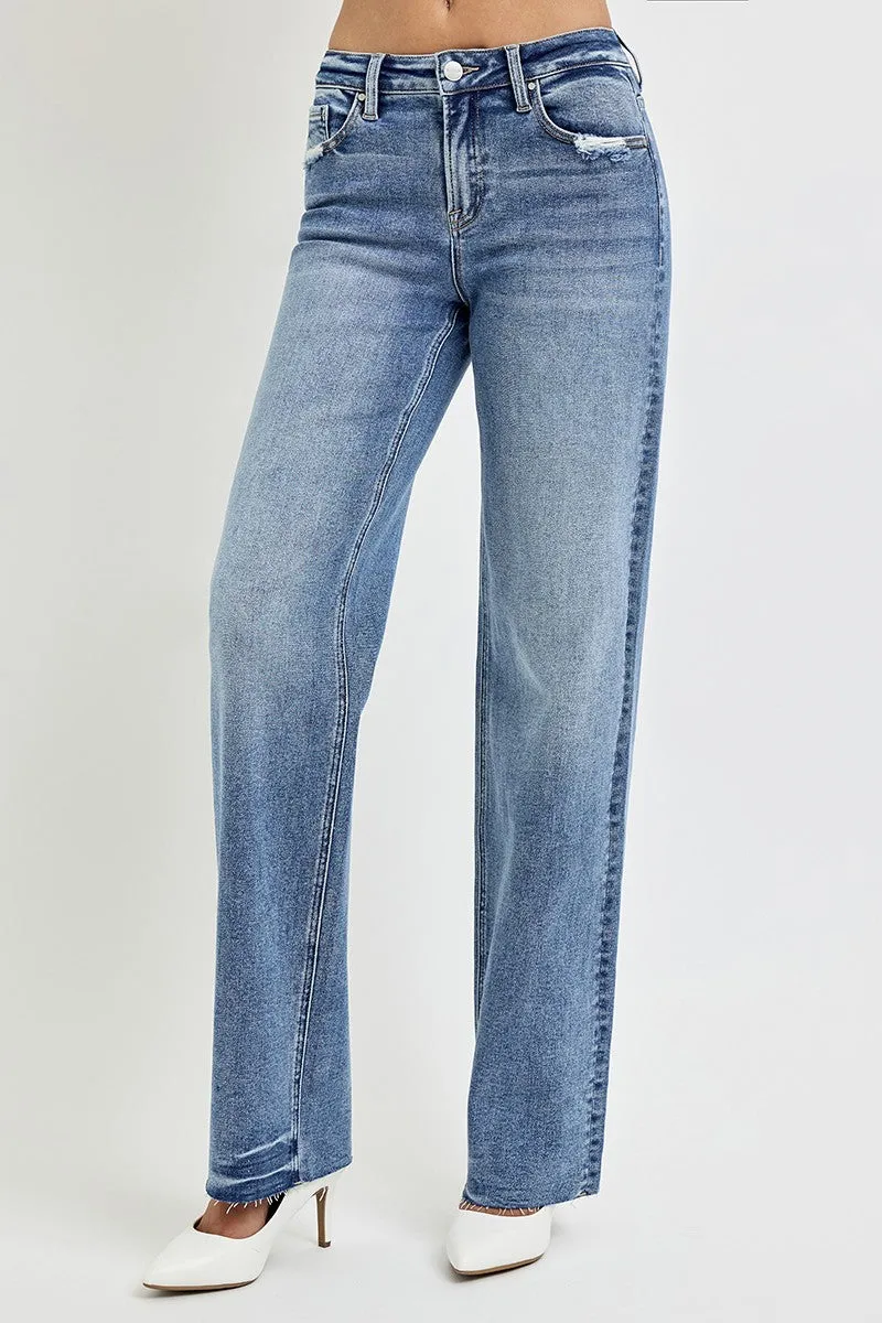 RISEN Full Size High Rise Straight Leg Jeans with Pockets sold by Charming Charlie product image thumbnail 4