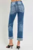 RISEN Full Size High Rise Crop Straight Roll Up Jeans sold by Charming Charlie