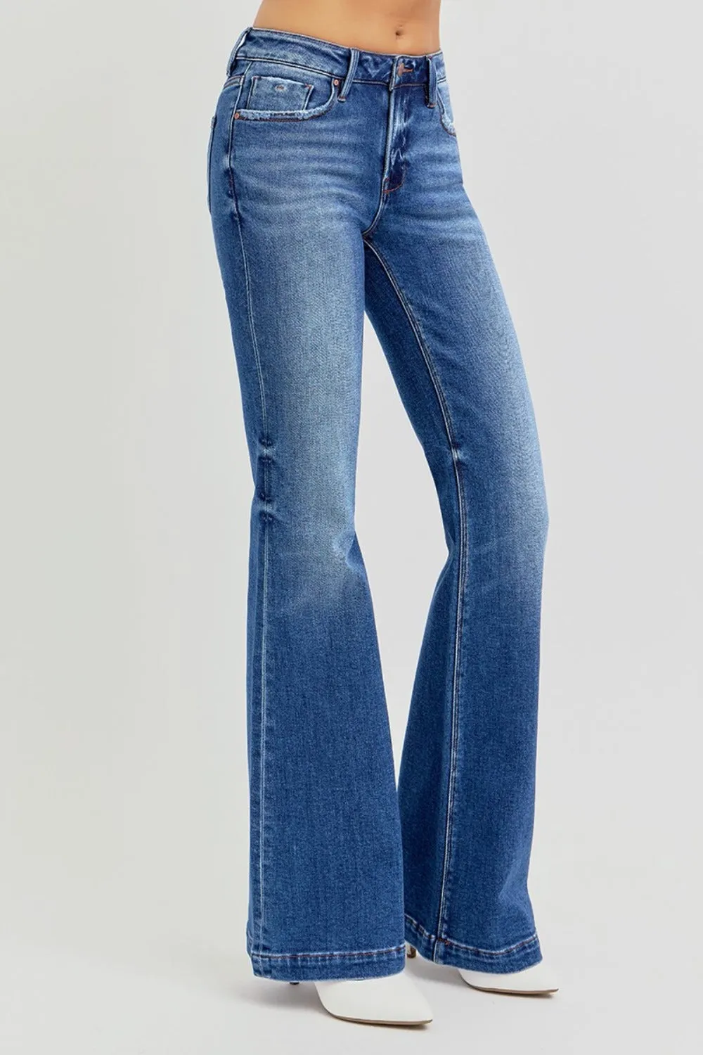 RISEN Full Size Low Rise Flare Jeans with Pockets sold by Charming Charlie product image thumbnail 3