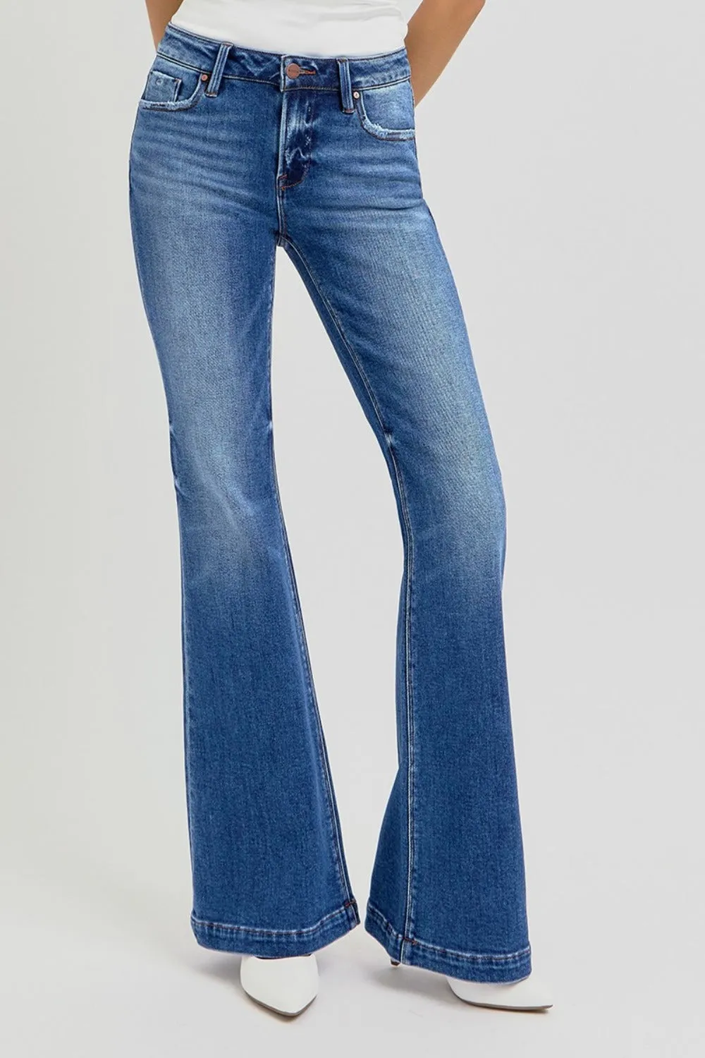 RISEN Full Size Low Rise Flare Jeans with Pockets sold by Charming Charlie product image thumbnail 4