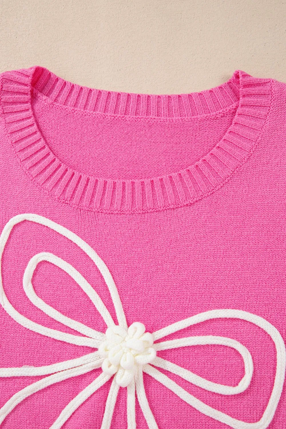 Bow Round Neck Dropped Shoulder Sweater sold by Charming Charlie product image thumbnail 2