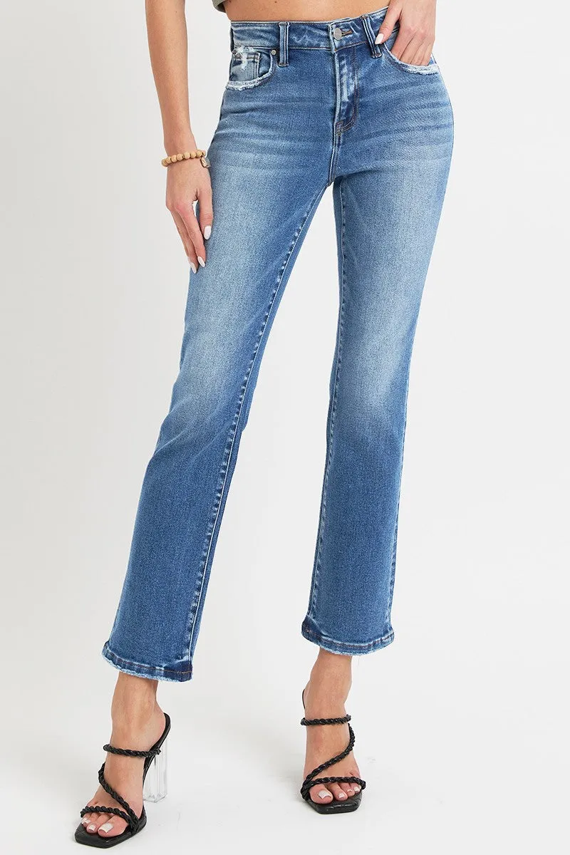 RISEN Full Size Mid Rise Ankle Straight Jeans with Pockets sold by Charming Charlie product image thumbnail 3