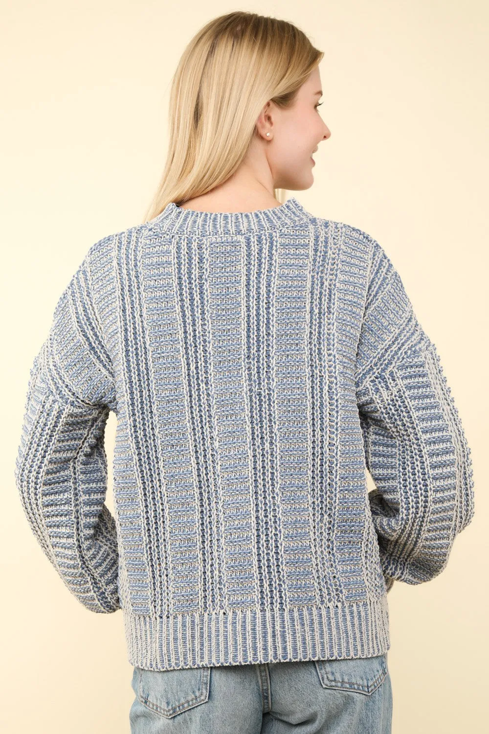 VERY J Two Tone Long Sleeve Sweater sold by Charming Charlie product image thumbnail 4