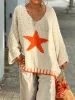Star V-Neck Long Sleeve Oversize Sweater sold by Charming Charlie
